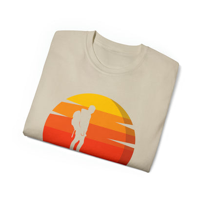 Hiker Sunset Silhouette | Hiking & Camping Tee | Nature-Inspired Outdoor Apparel