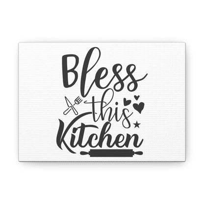 Bless This Kitchen, Kitchen quote canvas prints, Kitchen wall decor quotes, Kitchen canvas art, Funny kitchen quotes on canvas, Inspirational kitchen quotes 7" x 5" Premium Gallery Wraps (1.25″)