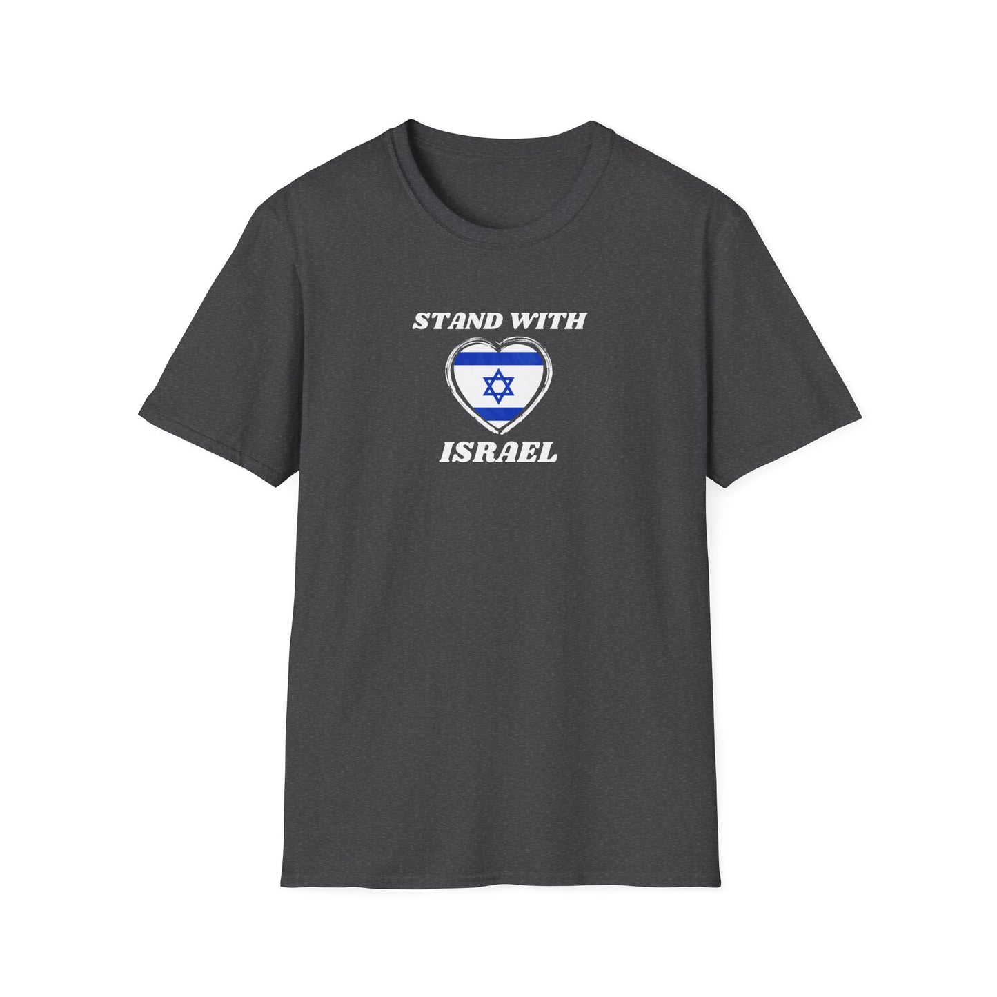 Stand with Israel Flag T-Shirt Dark Heather