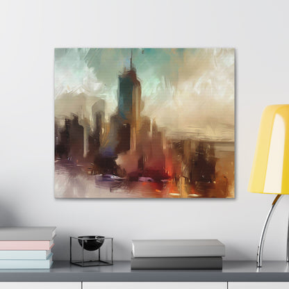 Cityscape wall art, city wall art, city art, Canvas Gallery Wraps