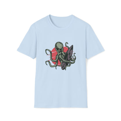 Octopus Surfing |Beach Lifestyle Shirts | Summer Vibe Apparel Light Blue