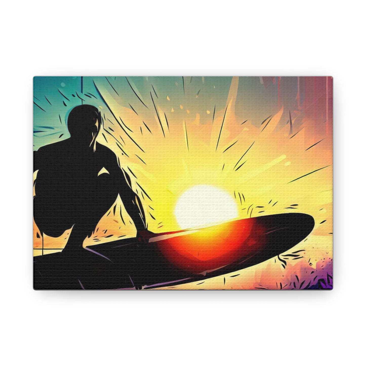 Surfer, Surfing Sunset, Graffiti-inspired home decor, Modern street art prints, Graffiti wall art, Street art canvas art, Graffiti artist prints - SaviTraviDesigns