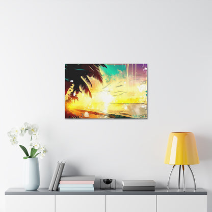 Palm Tree Sunset, Graffiti art prints, Street art canvas, Urban art decor, Graffiti-style wall art, Graffiti canvas prints, Street art posters - SaviTraviDesigns