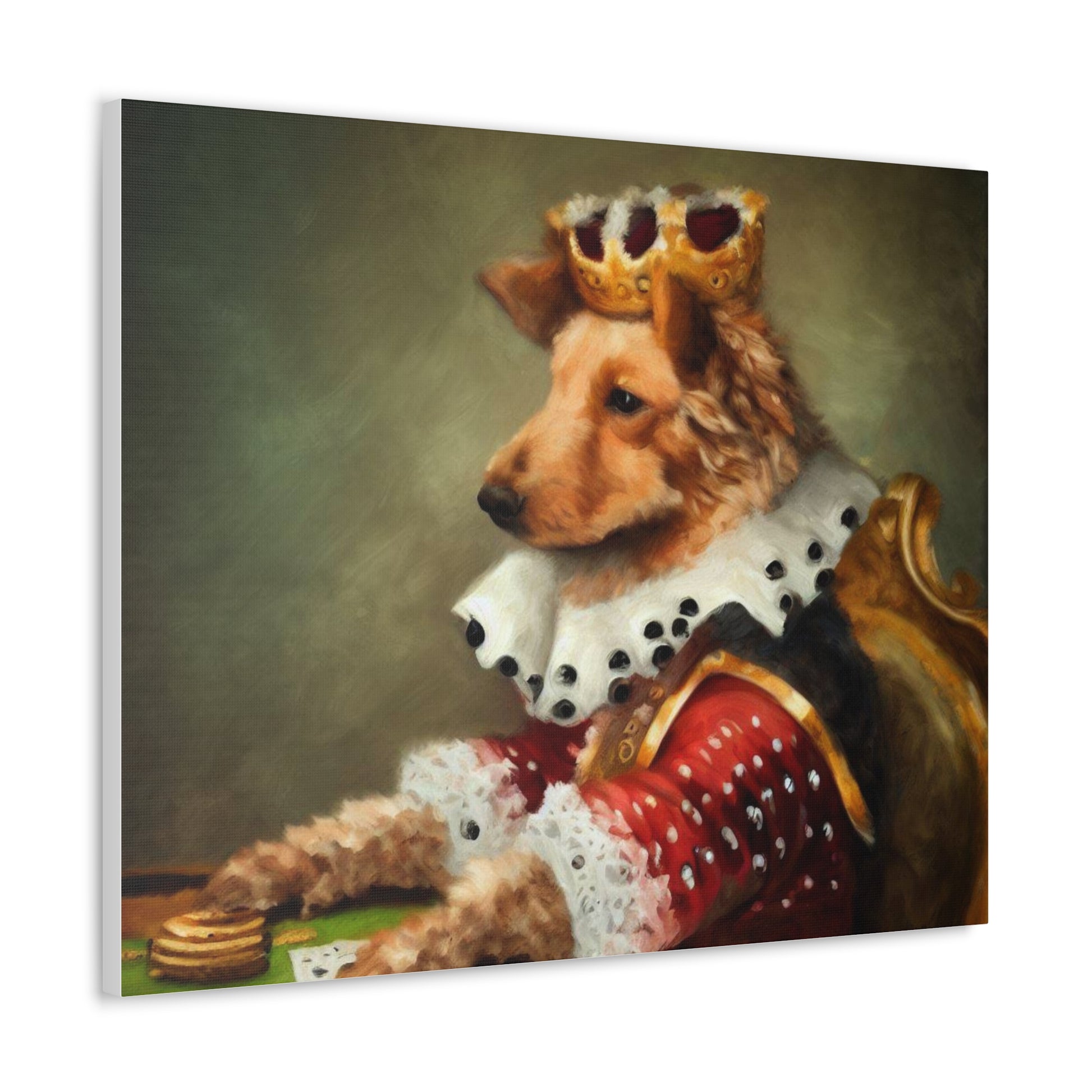 Fancy Dog, Canvas Dog Art, Dog Wall Art, Canine Canvas Art,Canvas Gallery Wraps, Pet Art, King Dog - SaviTraviDesigns