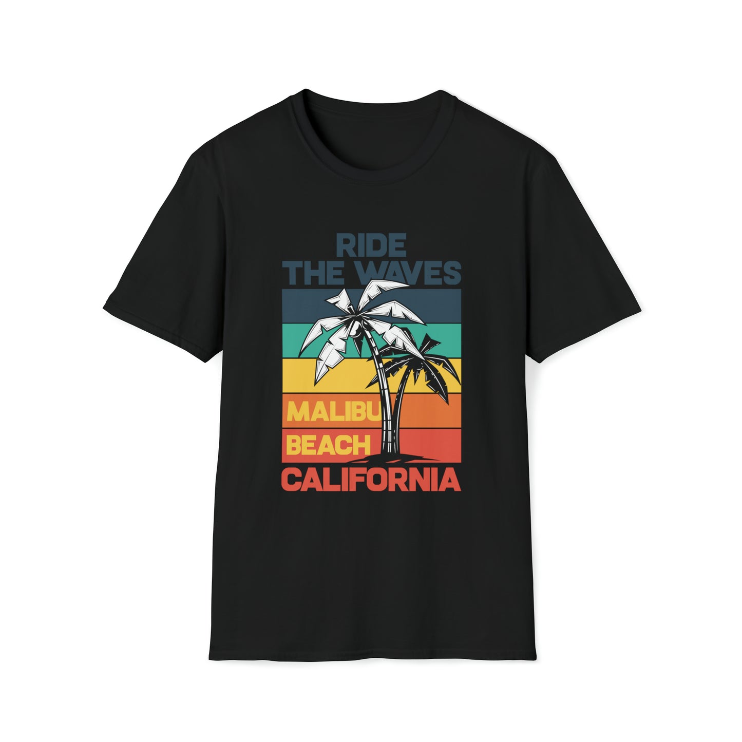 Ride The Waves Malibu Beach |Beach Life Clothing | Ocean Vibes Apparel Black