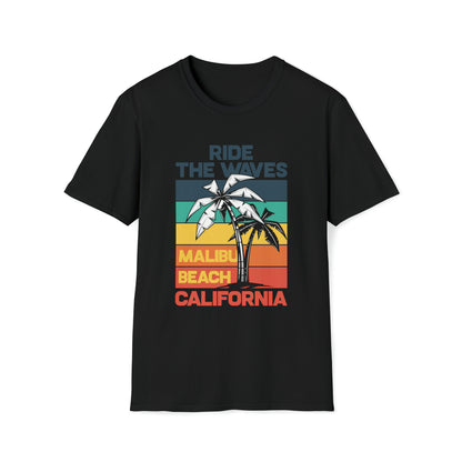 Ride The Waves Malibu Beach |Beach Life Clothing | Ocean Vibes Apparel Black