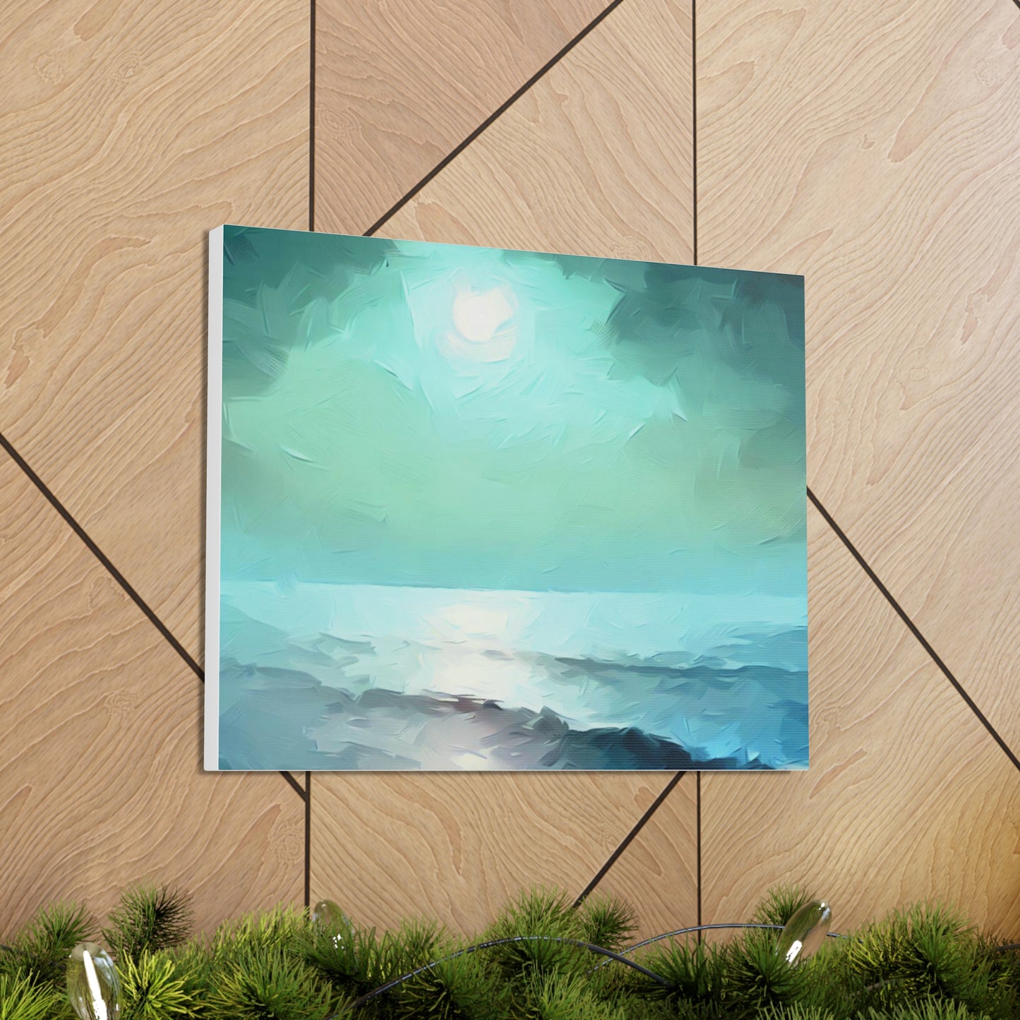 Moon wall art, Ocean wall art, ocean art, Canvas Gallery Wraps