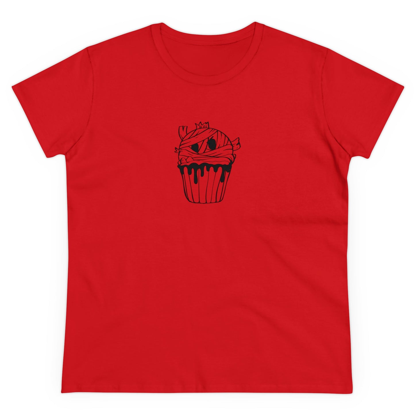 Mummy Cupcake, Halloween Cupcake Designs, Halloween Graphic Shirts, Spooky Halloween Shirts, Cute Halloween Graphic Tees Red