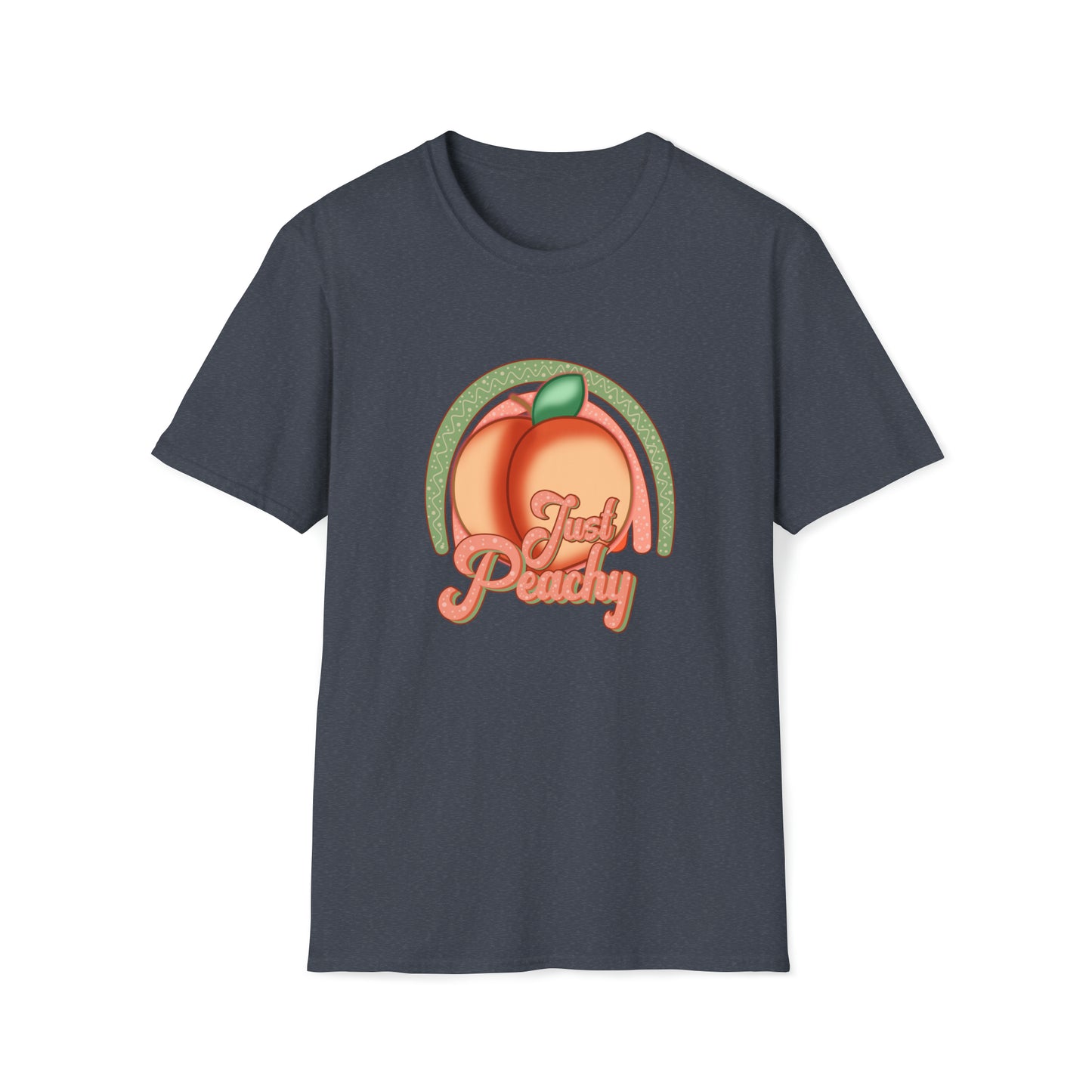 Just Peachy |Beach Lifestyle Shirts | Summer Vibe Apparel Heather Navy