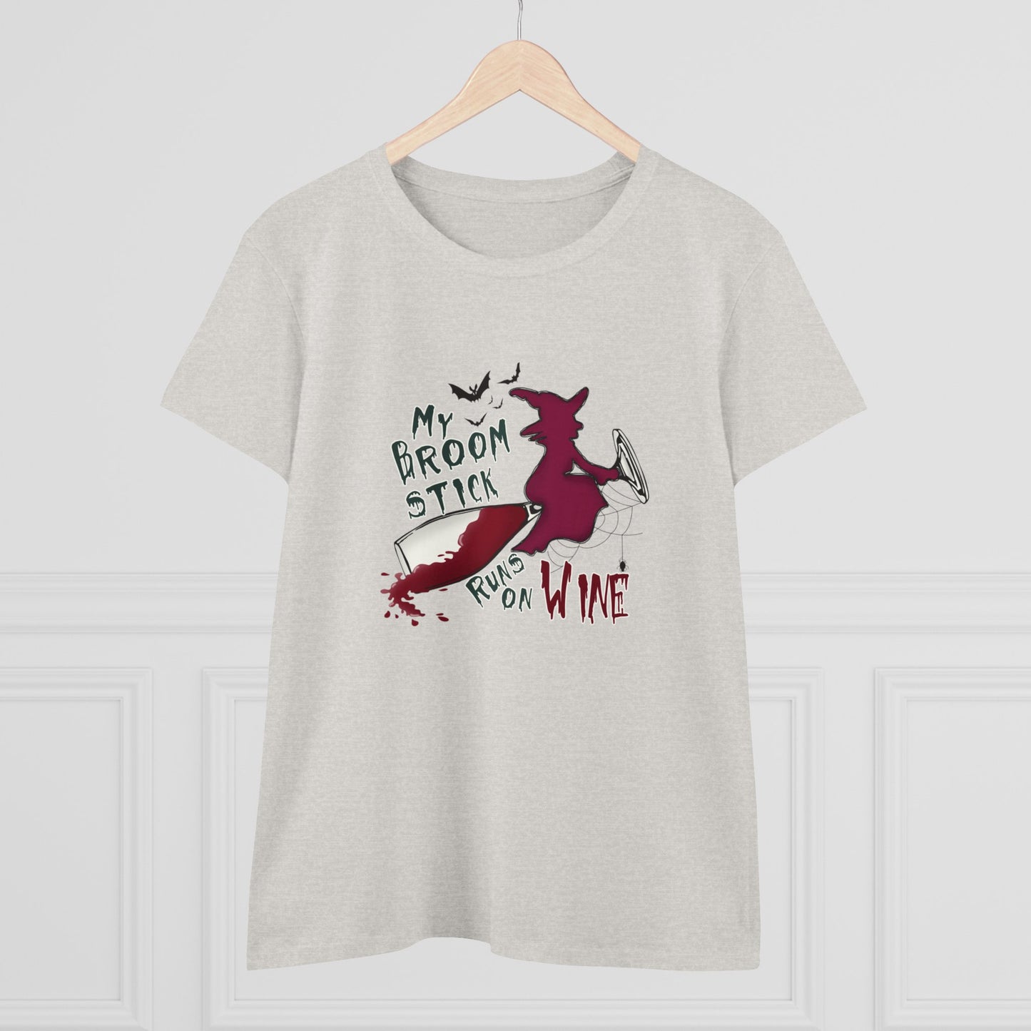 My Broomstick Runs On Wine, Halloween Graphic Shirts, Spooky Halloween Shirts, Scary Halloween Shirt Designs, Cute Halloween Graphic Tees, Funny Halloween Shirt Ideas - SaviTraviDesigns