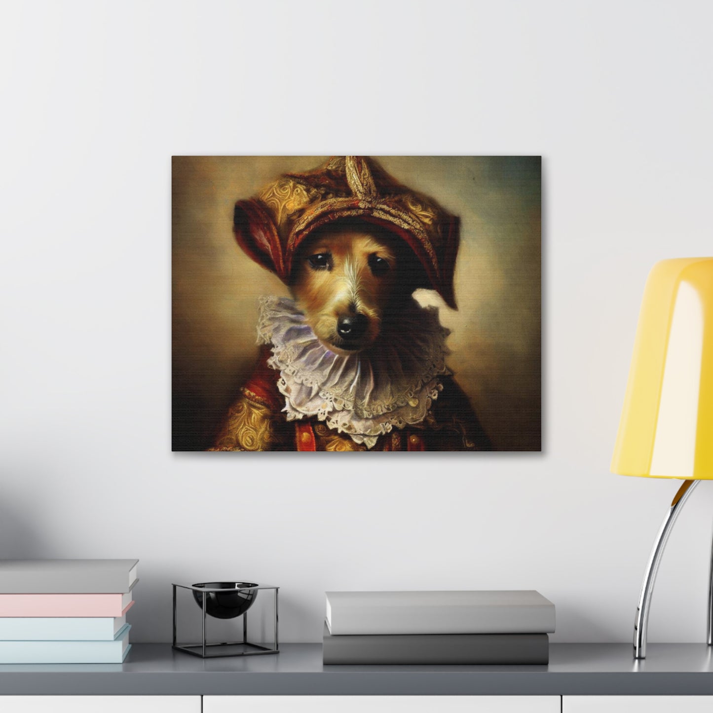 Fancy Dog, Canvas Dog Art, Dog Wall Art, Canine Canvas Art,Canvas Gallery Wraps