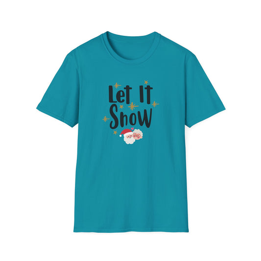 Let It Snow Holiday Novelty T Shirt Tropical Blue