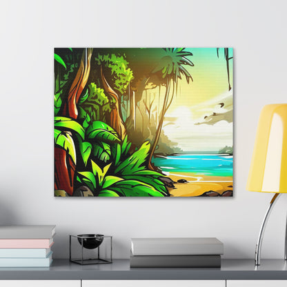 Jungle Sunset, Graffiti art prints, Street art canvas, Urban art decor, Graffiti-style wall art, Graffiti canvas prints, Street art posters - SaviTraviDesigns