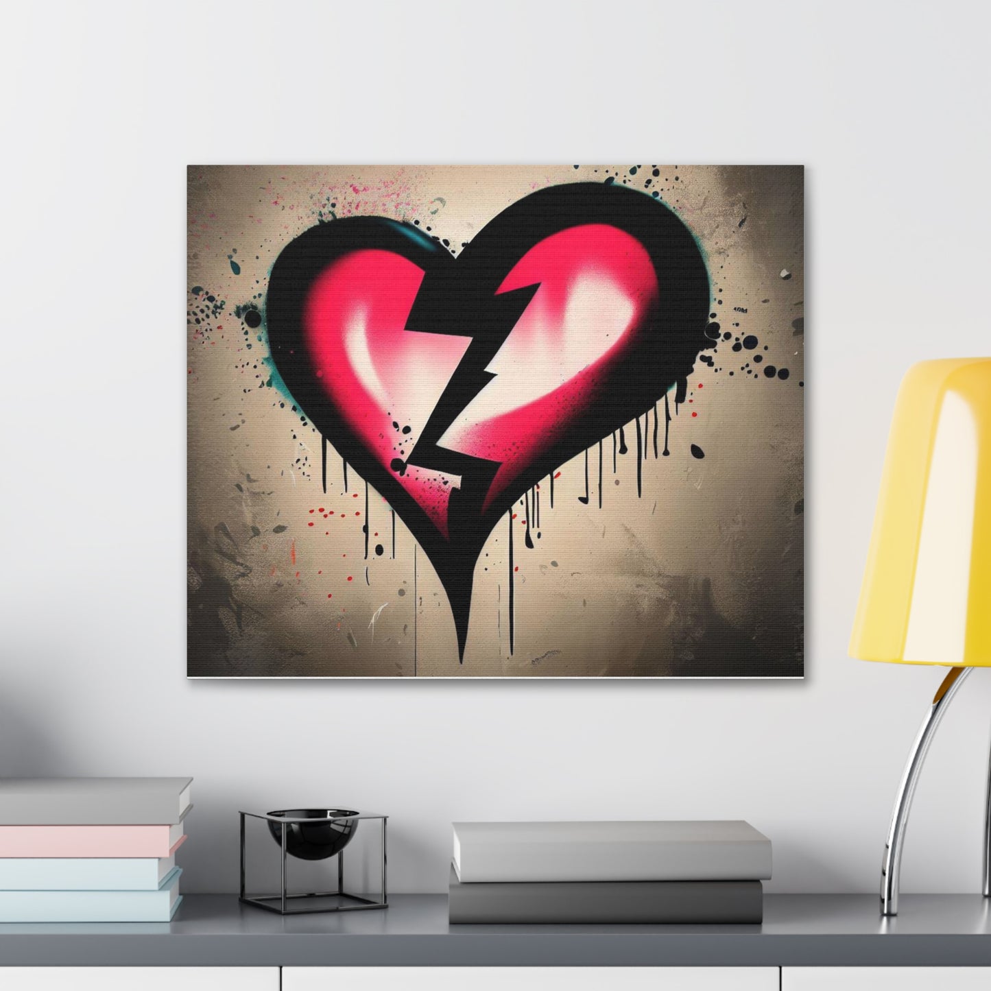 Broken Heart, Graffiti art prints, Street art canvas, Urban art decor, Graffiti-style wall art, Graffiti canvas prints, Street art posters - SaviTraviDesigns