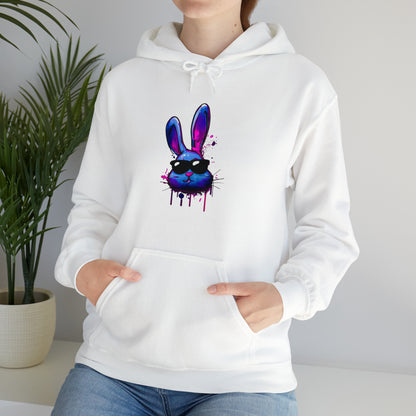 Bunny Hoodie, Graffiti Hoodie, Graffiti sweatshirt, Bunny sweatshirt, Urban Art Hooded Sweatshirt, Blue Bunny