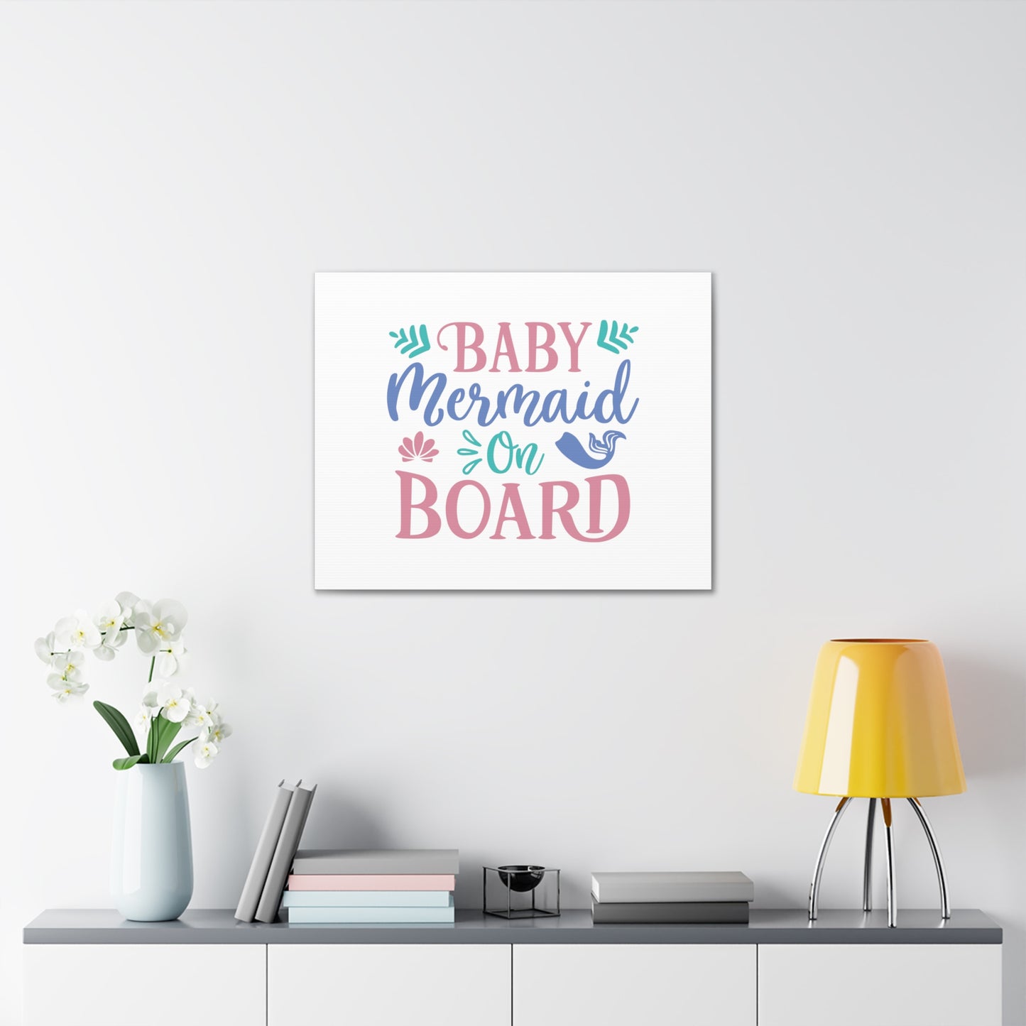 Baby Mermaid On Board, Mermaid Wall Art, Coastal Mermaid Decor, Beach House Mermaid Signs, Nautical Mermaid Decor, Mermaid Nursery Wall Decor - SaviTraviDesigns