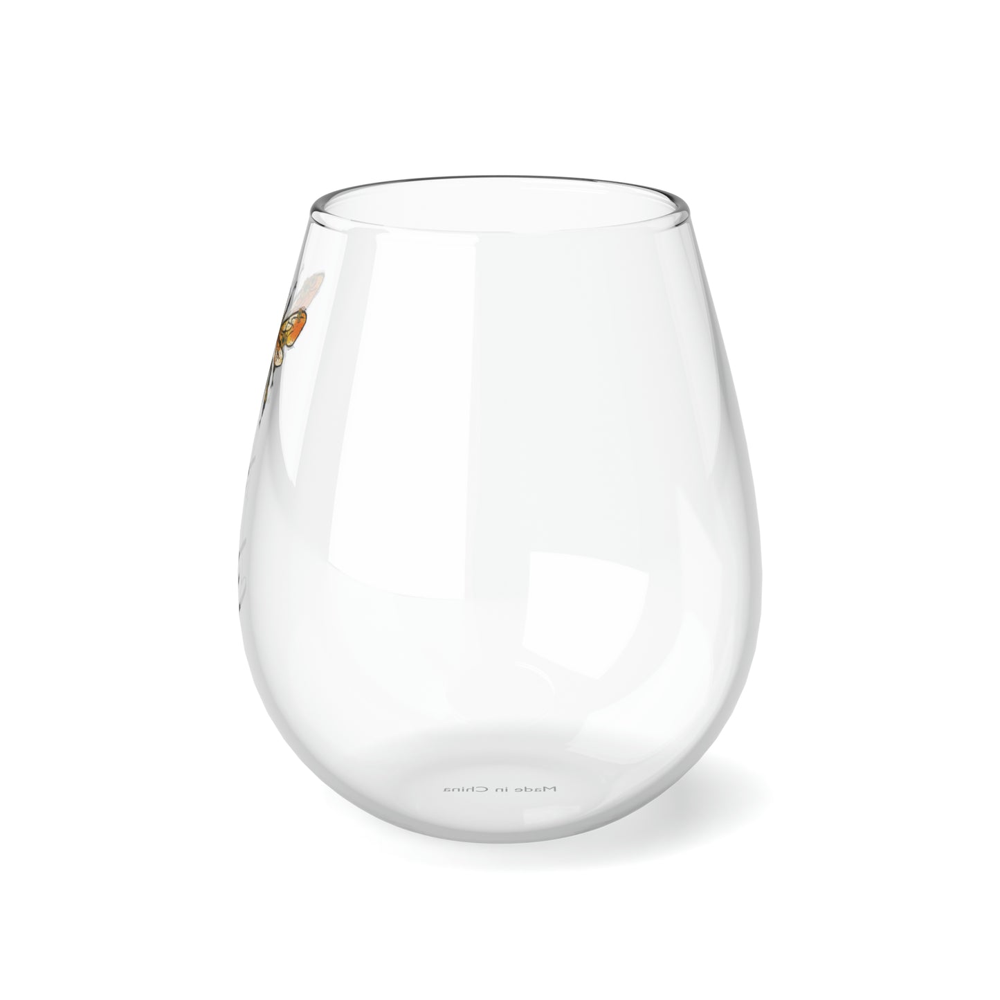 Let it Bee, Bee Wine Glass, Wine Lover stemless, Unique stemless wine glass, Trendy wine glass, Wine glass gift, Stemless Wine Glass - SaviTraviDesigns