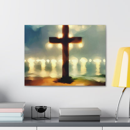 Christian wall art, Cross wall art, Beach art, Canvas Gallery Wrap - SaviTraviDesigns