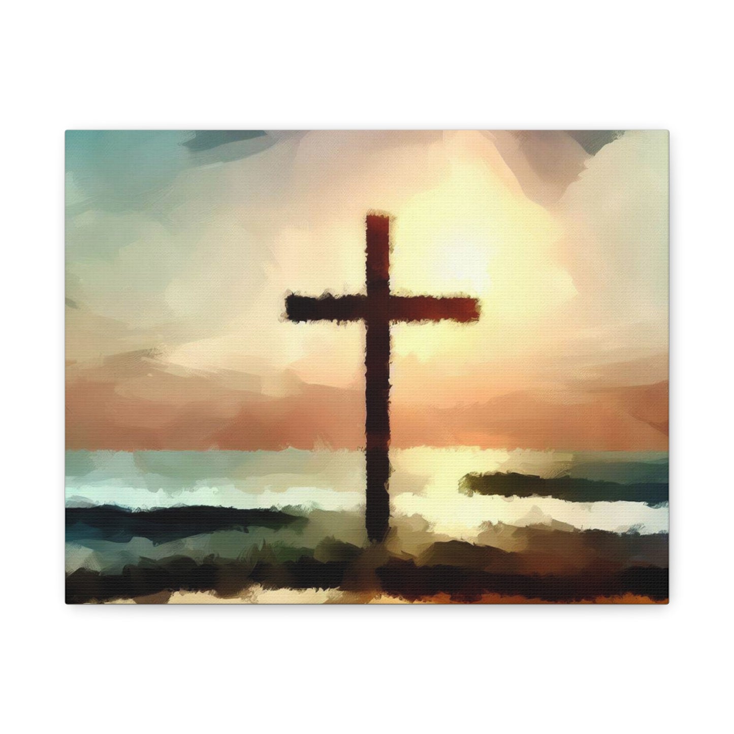 Christian wall art, Cross wall art, beach art, ocean art, Canvas Gallery Wraps - SaviTraviDesigns