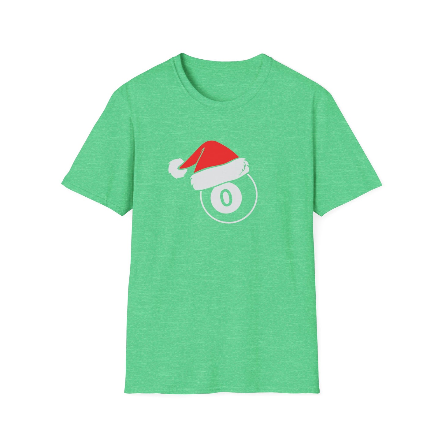 Pool Ball Santa Hat Graphic T Shirt Heather Irish Green