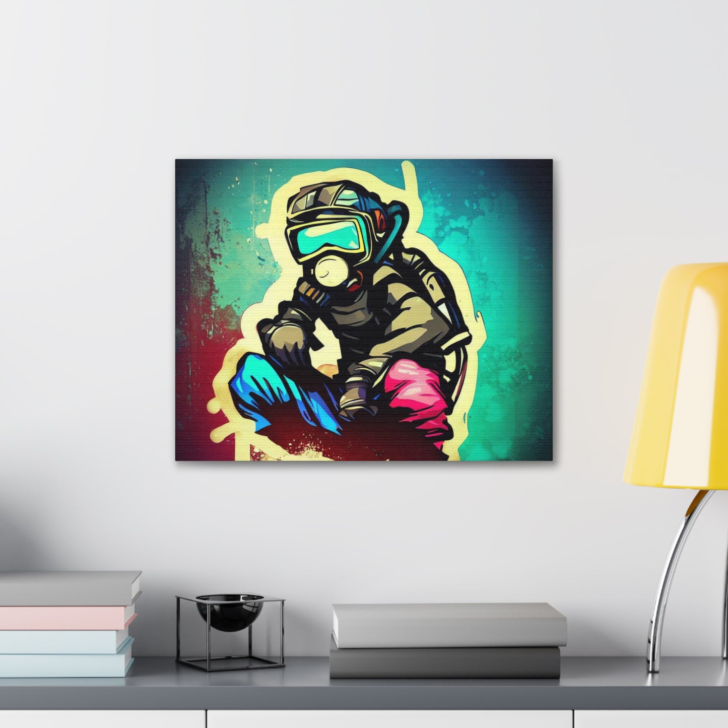 Gasmask, Graffiti Artist, Graffiti art prints, Street art canvas, Urban art decor, Graffiti-style wall art, Graffiti canvas prints, Street art posters - SaviTraviDesigns