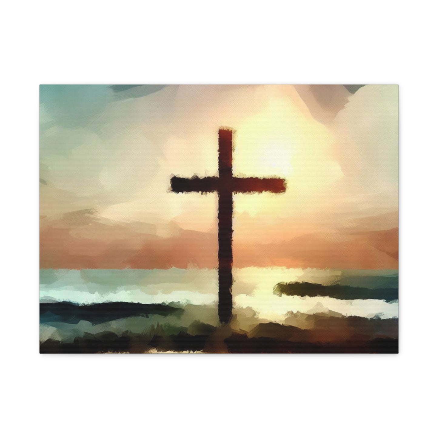 Christian wall art, Cross wall art, beach art, ocean art, Canvas Gallery Wraps - SaviTraviDesigns