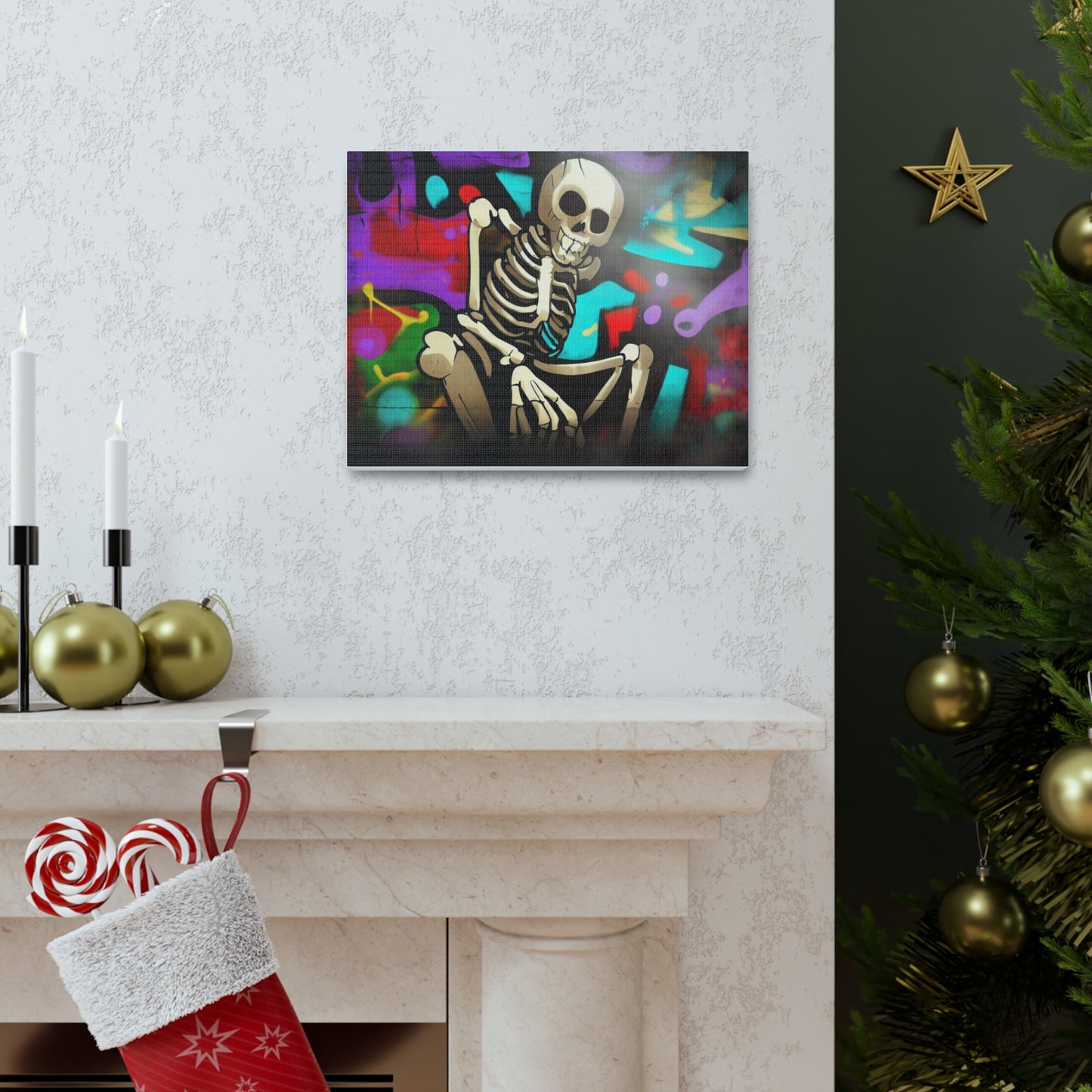 Halloween art, Skeleton canvas prints, Scary Halloween decor, Halloween home decor, Halloween wall, Gothic wall decor, Canvas Gallery Wraps - SaviTraviDesigns