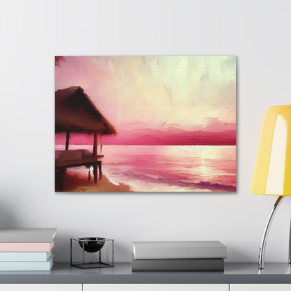 Sunset Beach Pastel Watercolor Print