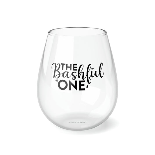 The Bashful One, Wedding Wine Glass, Best Friend Wine Glass, Wine Lover Stemless, Wine Glass Gift Idea, Stemless Wine Glass, 11.75 oz - SaviTraviDesigns