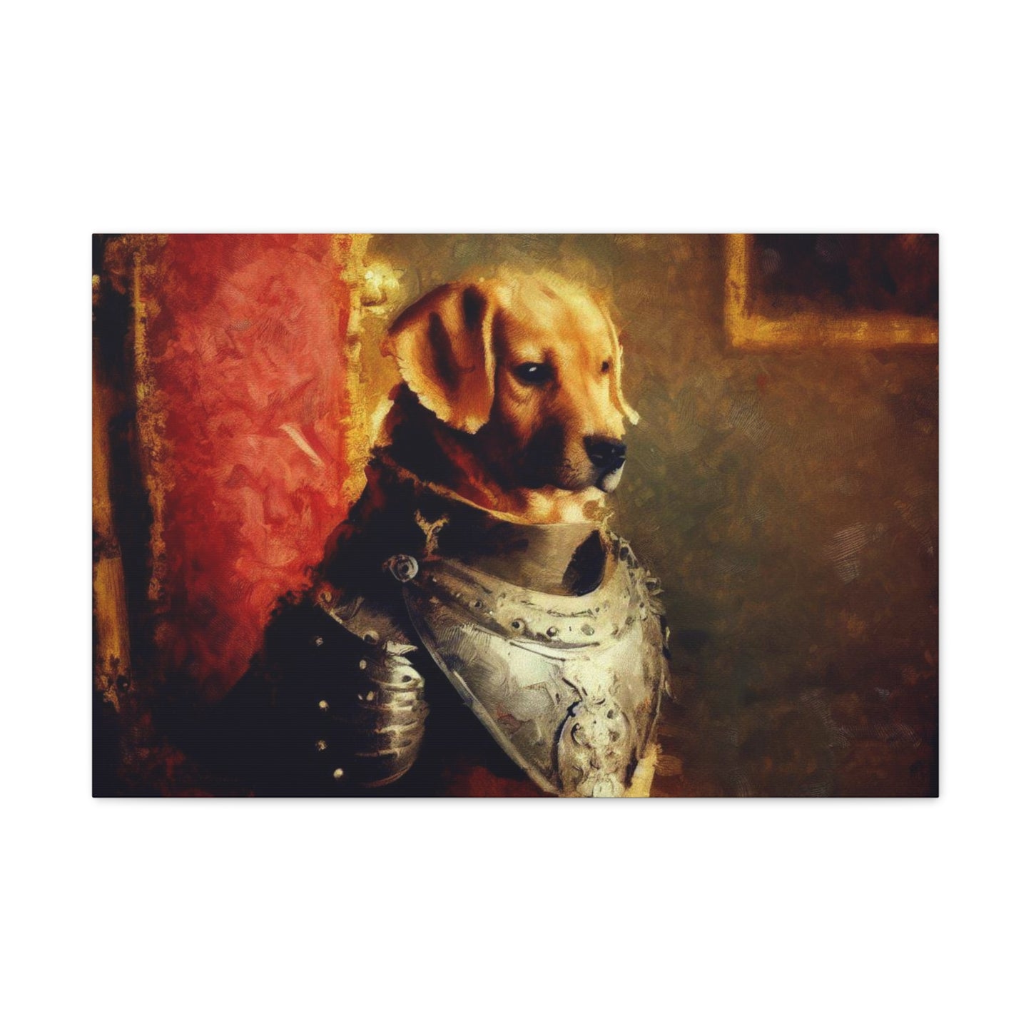 Fancy Dog, Canvas Dog Art, Dog Wall Art, Canine Canvas Art,Canvas Gallery Wraps, Pet Art, King Dog 30" x 20" Premium Gallery Wraps (1.25″)