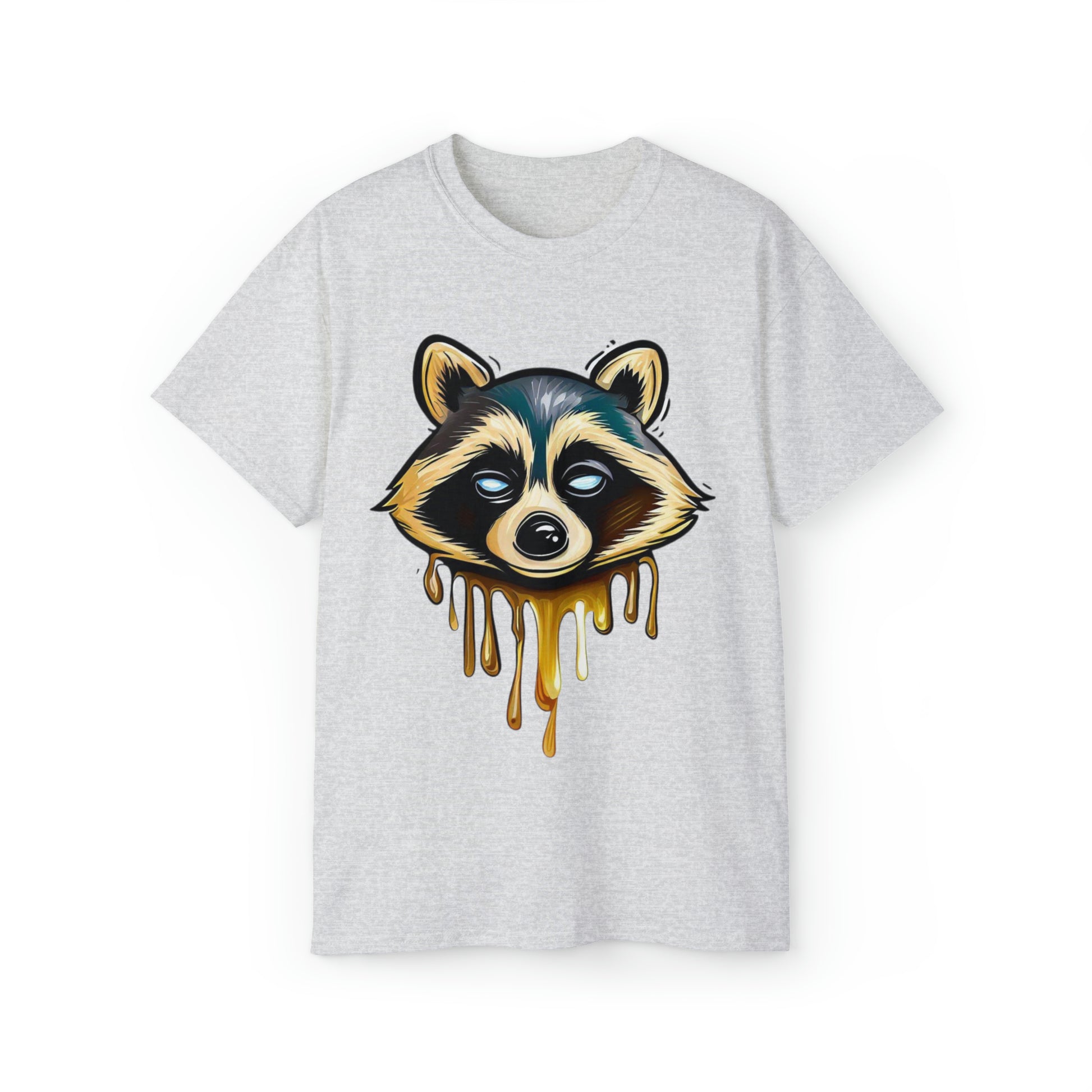 Raccoon Shirt, Graffiti Print Shirt, Unisex Ultra Cotton Tee, Golden Raccoon - SaviTraviDesigns