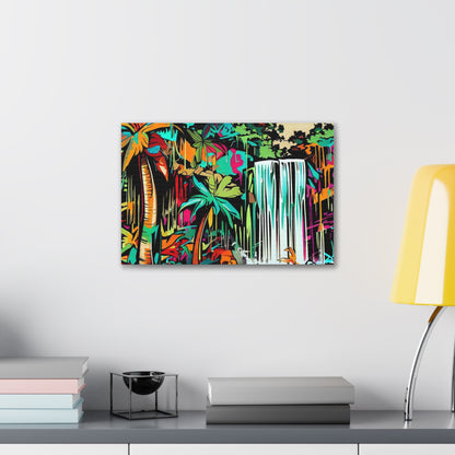 Jungle Waterfall, Rainforest Waterfall, Graffiti-inspired home decor, Modern street art prints, Graffiti wall art, Street art canvas art, Graffiti artist prints - SaviTraviDesigns