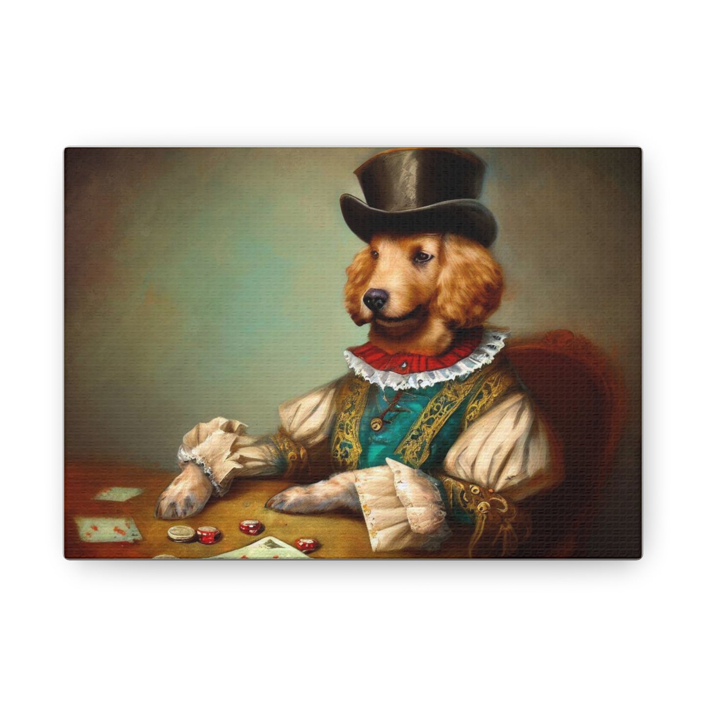 Fancy Dog, Canvas Dog Art, Dog Wall Art, Canine Canvas Art, Canvas Gallery Wraps 7" x 5" Premium Gallery Wraps (1.25″)