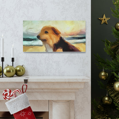 Dog wall art, ocean wall art, beach art, Canvas Gallery Wraps, Dog Beach - SaviTraviDesigns