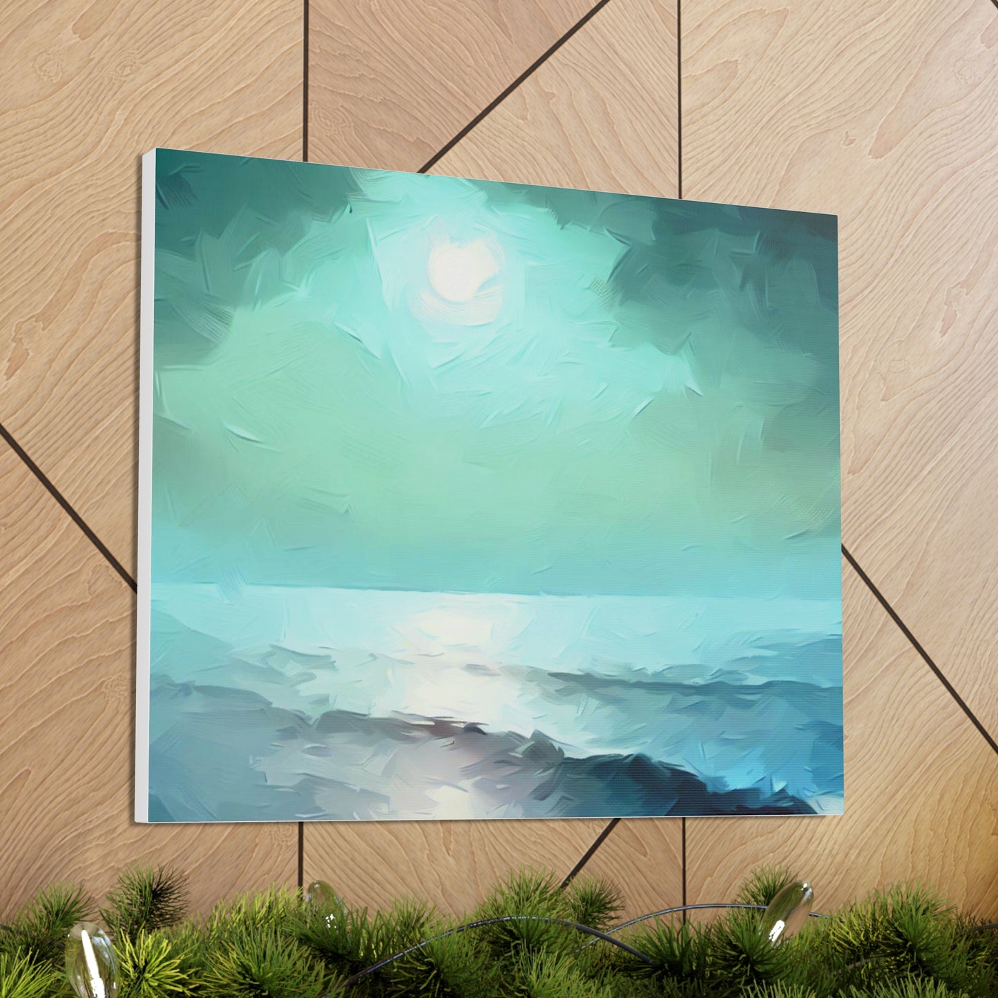 Moon wall art, Ocean wall art, ocean art, Canvas Gallery Wraps