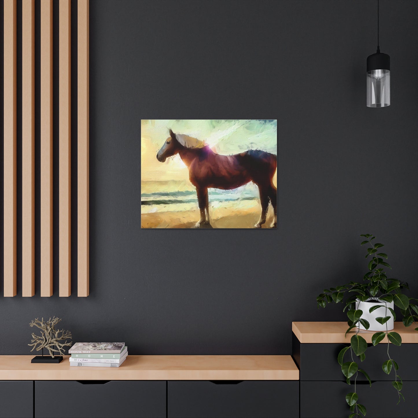 Horse wall art, Beach wall art, ocean wall art, Canvas Gallery Wraps, Horse Beach, Sunset Beach - SaviTraviDesigns