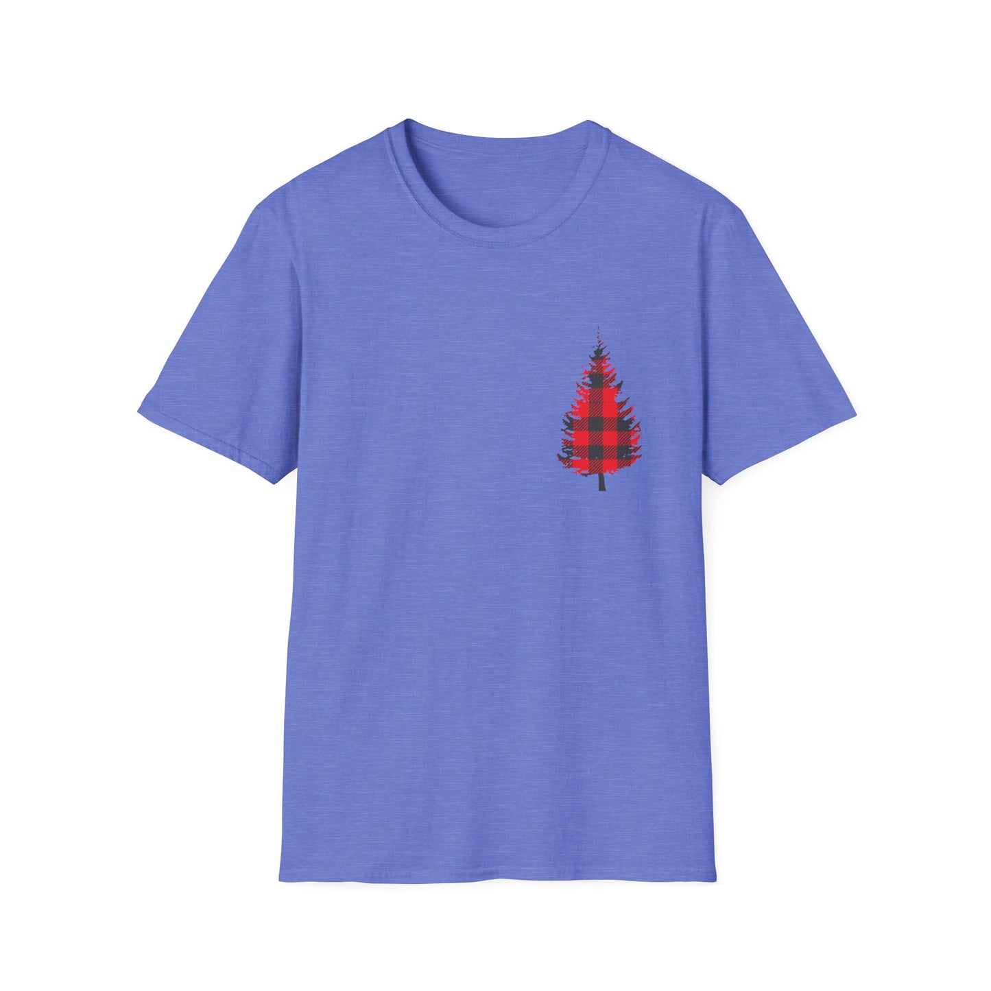 Plaid Christmas Tree Graphic T Shirt Heather Royal