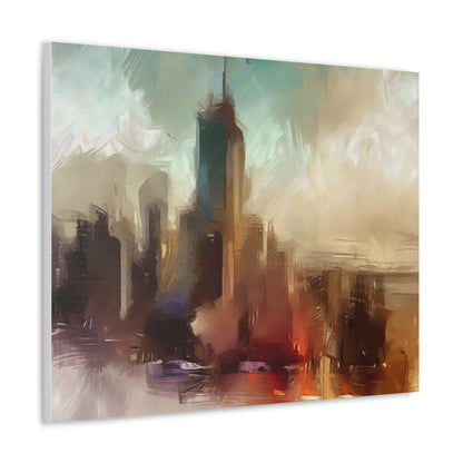 Cityscape wall art, city wall art, city art, Canvas Gallery Wraps