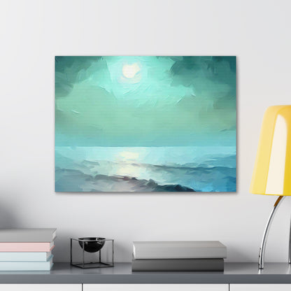 Moon wall art, Ocean wall art, ocean art, Canvas Gallery Wraps