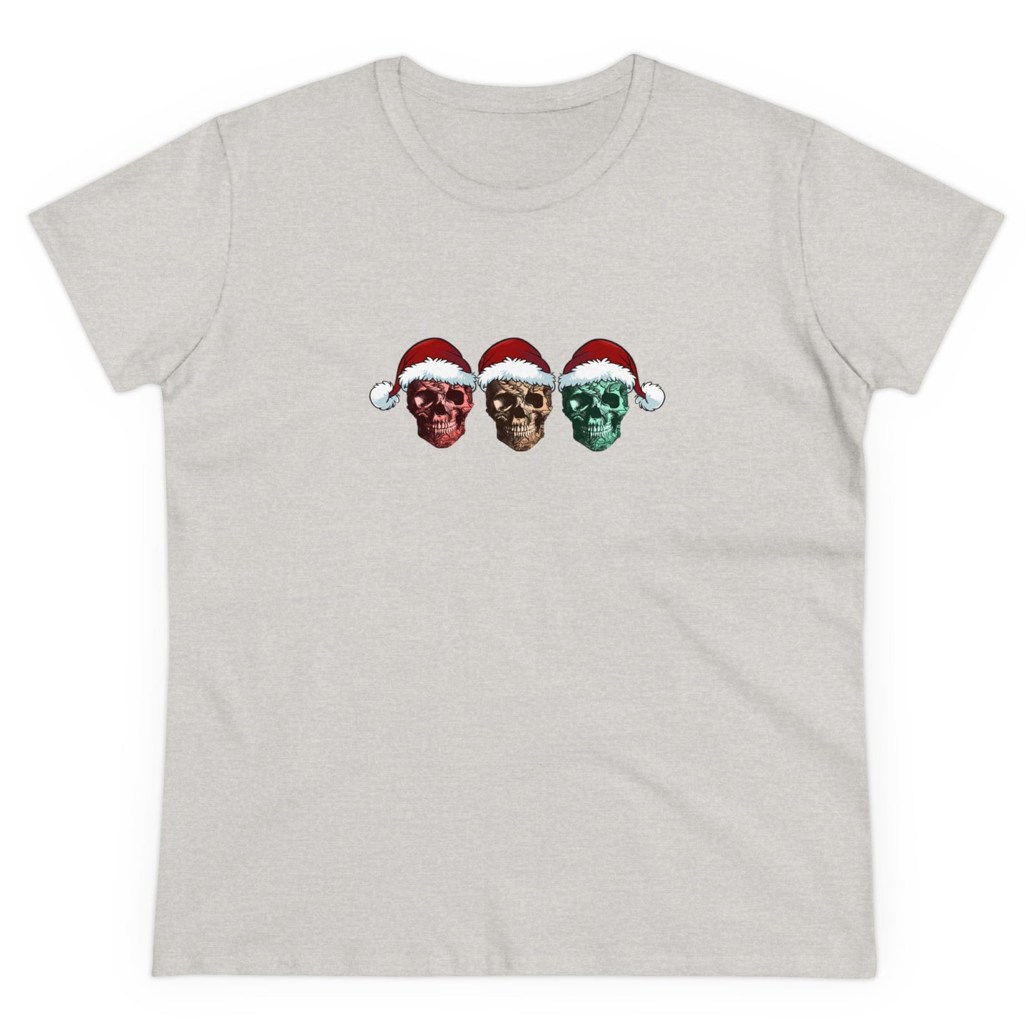 Skeleton Santa, Skeleton Christmas, Christmas Graphic Shirts, Festive Holiday T-Shirts, Ugly Christmas Sweater Tees, Funny Christmas Shirt Designs, Cute Xmas Graphic Tees Ash