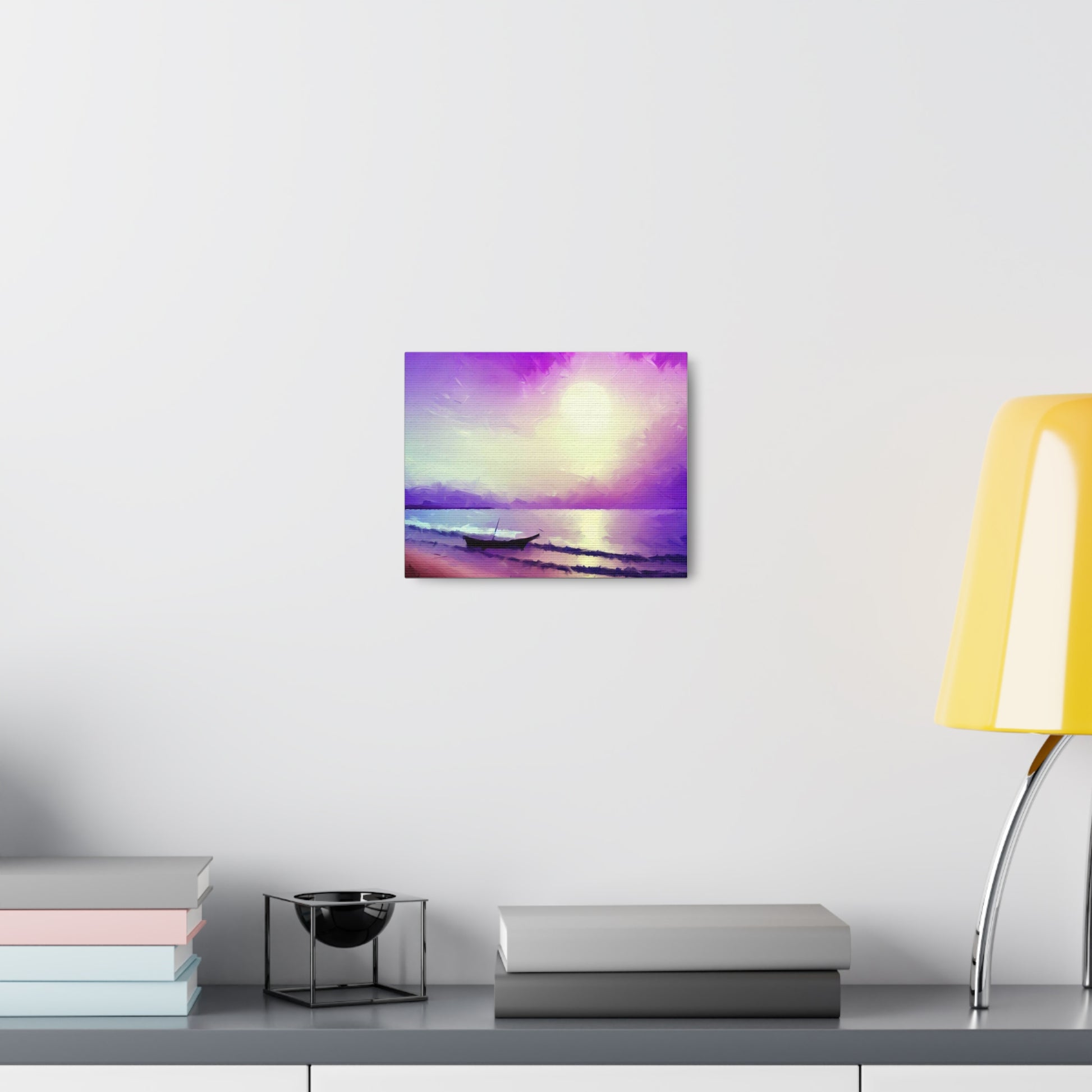 Sailboat Beach, Purple Sunset, Beach wall art, sunset wall art, beach art, Canvas Gallery Wraps