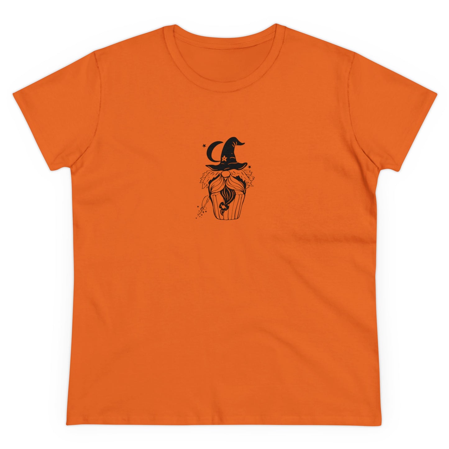 Witch Cupcake, Halloween Cupcake Designs, Halloween Graphic Shirts, Spooky Halloween Shirts, Cute Halloween Graphic Tees Orange