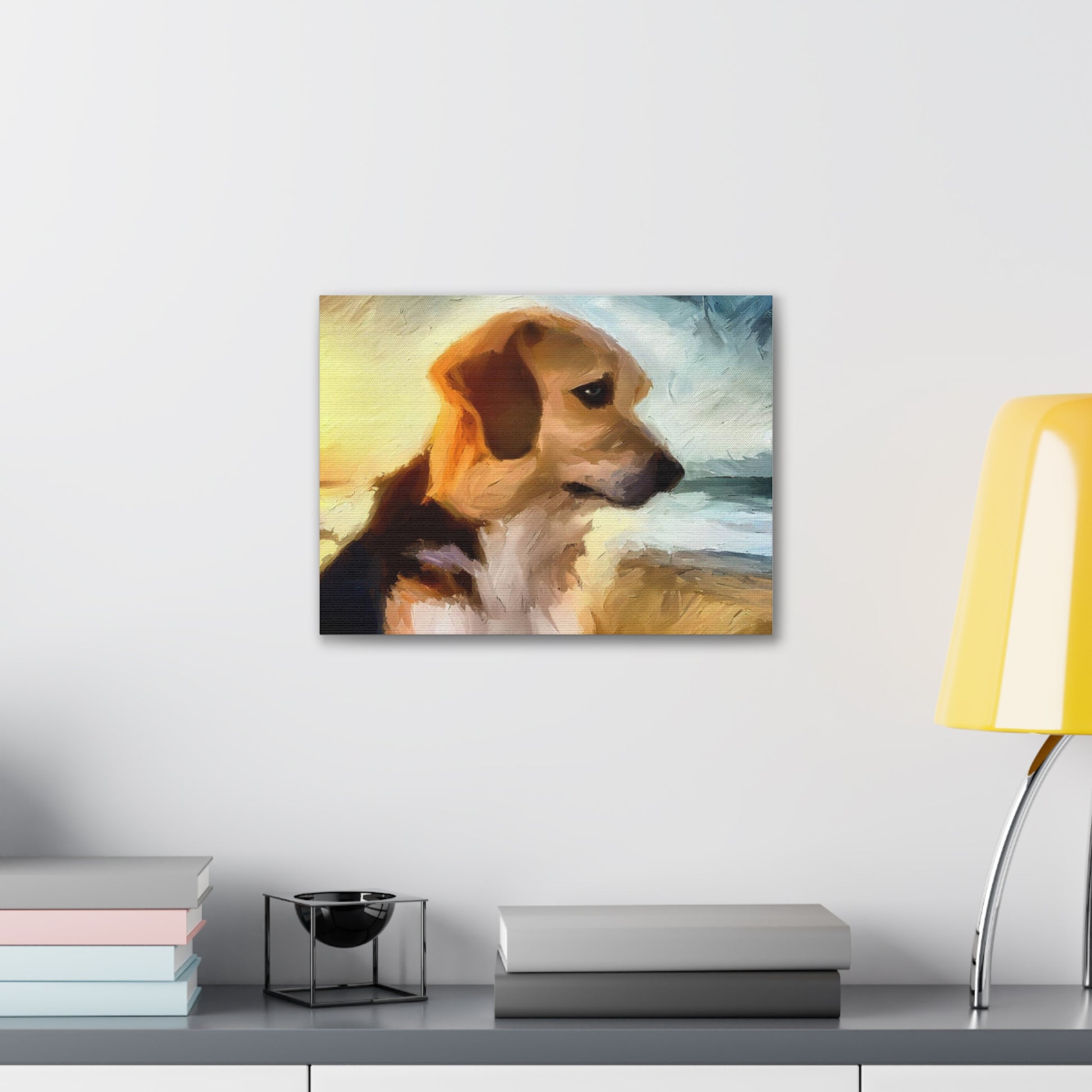 Dog wall art, beach wall art, ocean art, Canvas Gallery Wraps, Pet Beach - SaviTraviDesigns