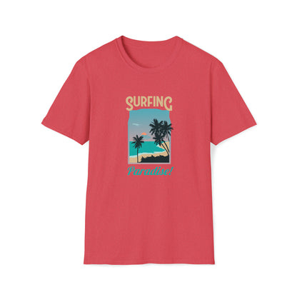 Surfing Paradise |Beach Lifestyle Shirts | Summer Vibe Apparel Heather Red