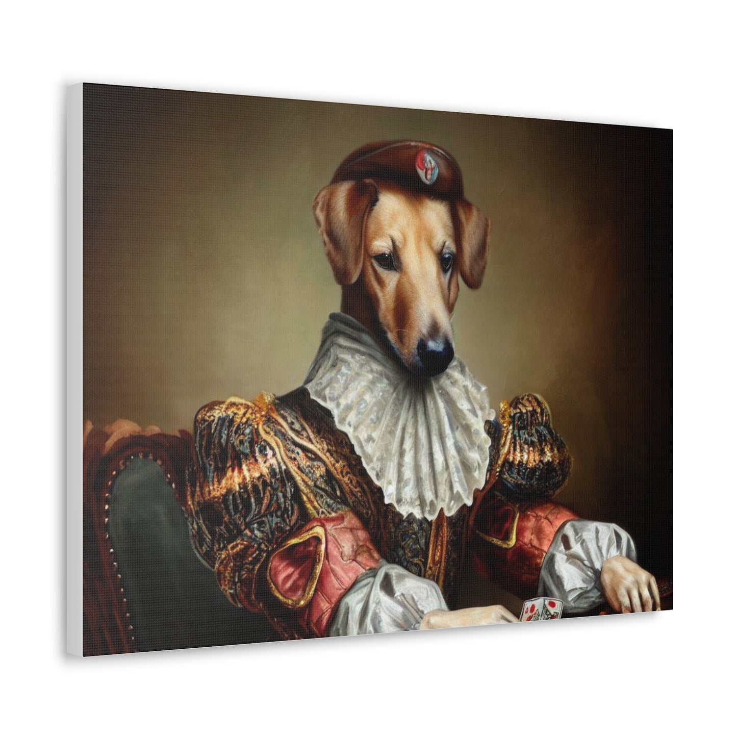 Fancy Dog, Canvas Dog Art, Dog Wall Art, Canine Canvas Art, Canvas Gallery Wraps