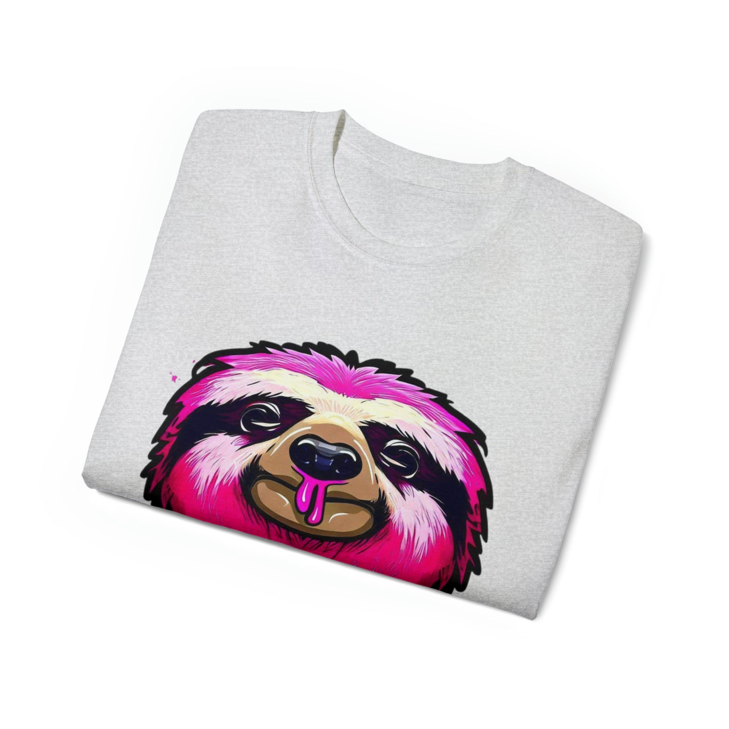 Graffiti Tshirt, Sloth Graphic T-Shirt, Unisex Ultra Cotton Tee, Pink Sloth - SaviTraviDesigns