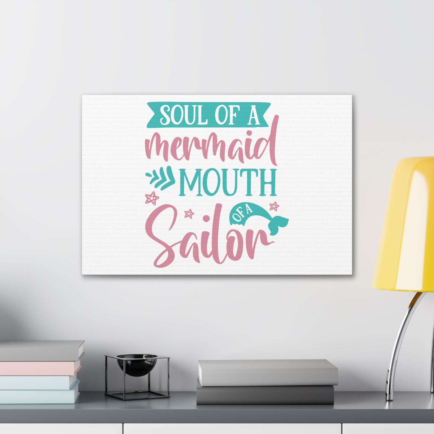 Soul Of A Mermaid, Mouth Of A Sailor, Mermaid Wall Art, Coastal Mermaid Decor, Beach House Mermaid Signs, Nautical Mermaid Decor, Mermaid Nursery Wall Decor - SaviTraviDesigns