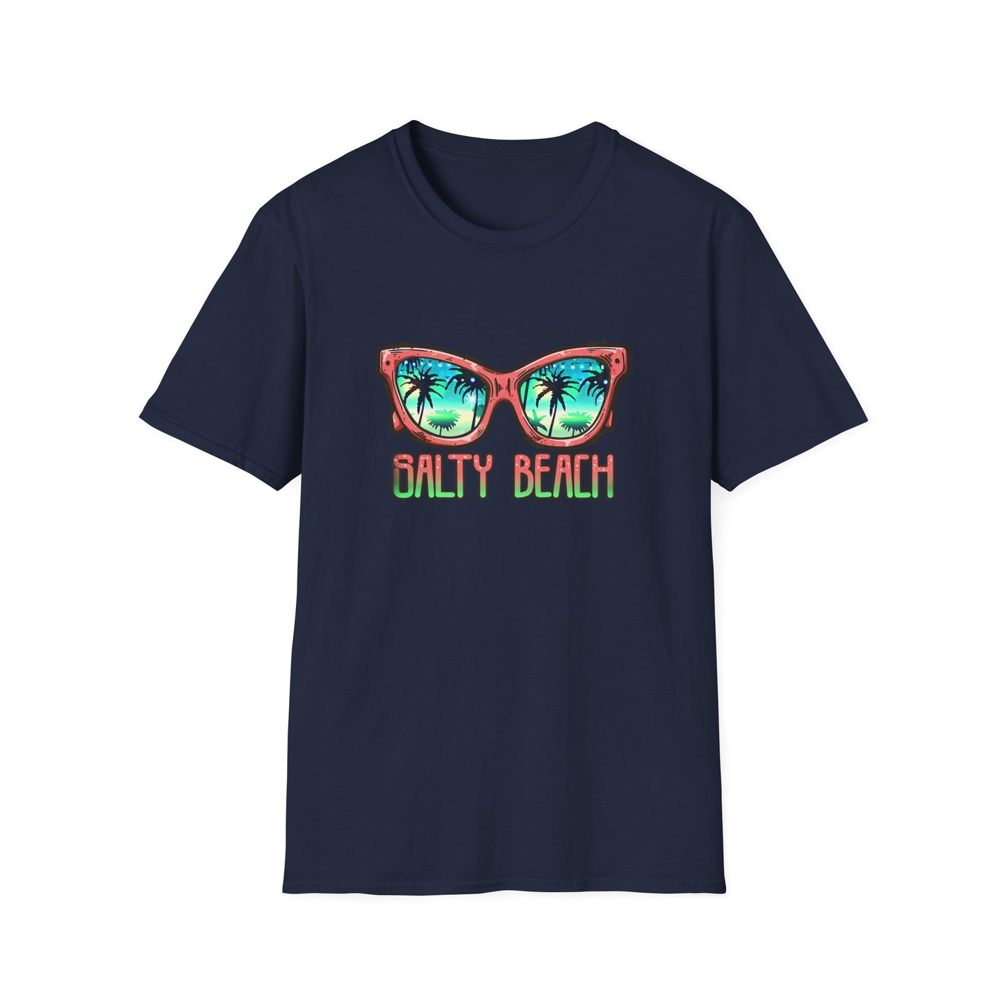 Salty Beach Beachwear Graphic T Shirt Navy