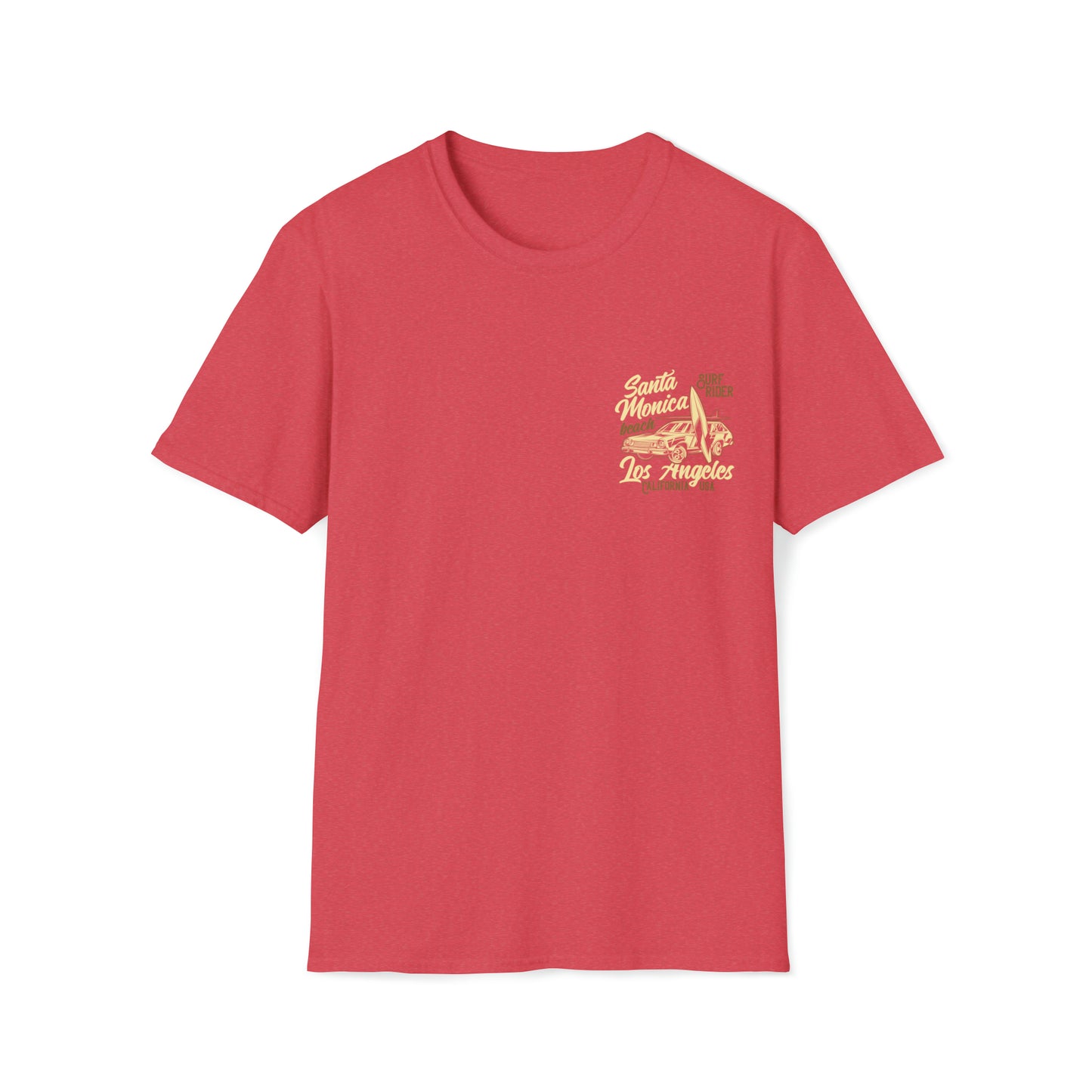 Santa Monica Beach Surf Rider |Beach Life Clothing | Ocean Vibes Apparel Heather Red