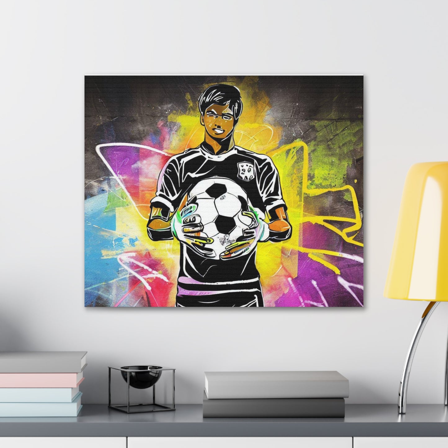 Soccer Player, Graffiti art prints, Street art canvas, Urban art decor, Graffiti-style wall art, Graffiti canvas prints, Street art posters - SaviTraviDesigns